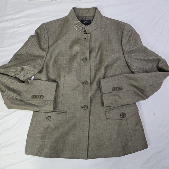 346 BROOKS BROTHERS Women's Size 8 Tan Jacket, 💯 Wool Shell Rn93986 - Picture 13 of 13